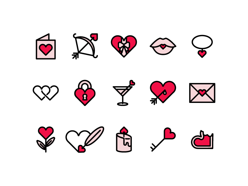 Valentine's Day Icons by Lindsay Santiago