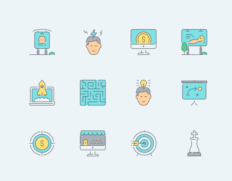 Ahead Of The Game business icon set by Pixel Bazaar