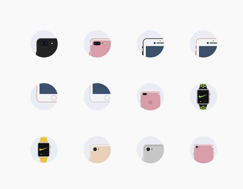 Apple Iphone7 watch icons by Chamestudio