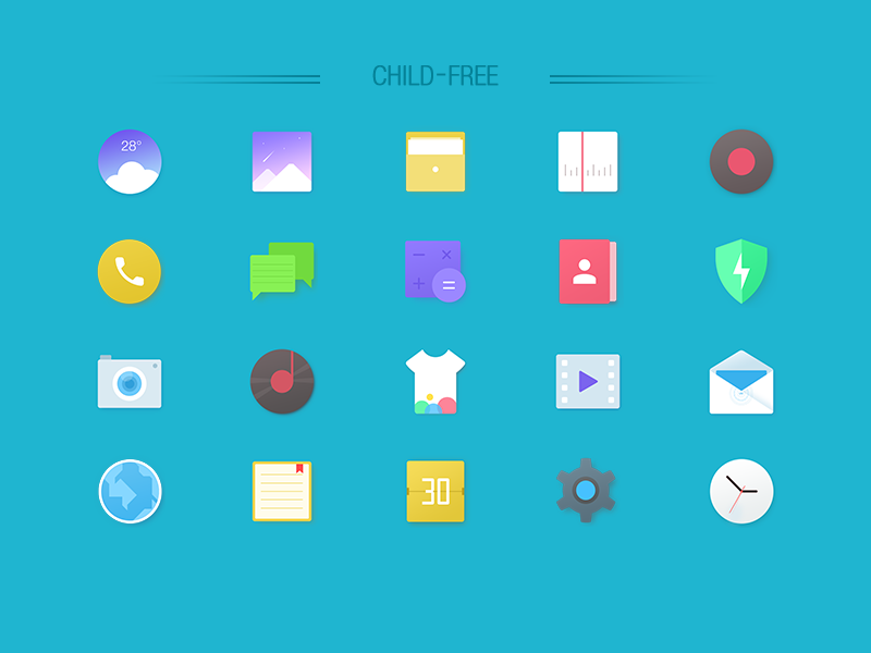 Basic Flat icons by Lone