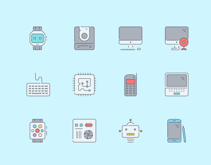 Computer devices icons by Pixel Bazaar