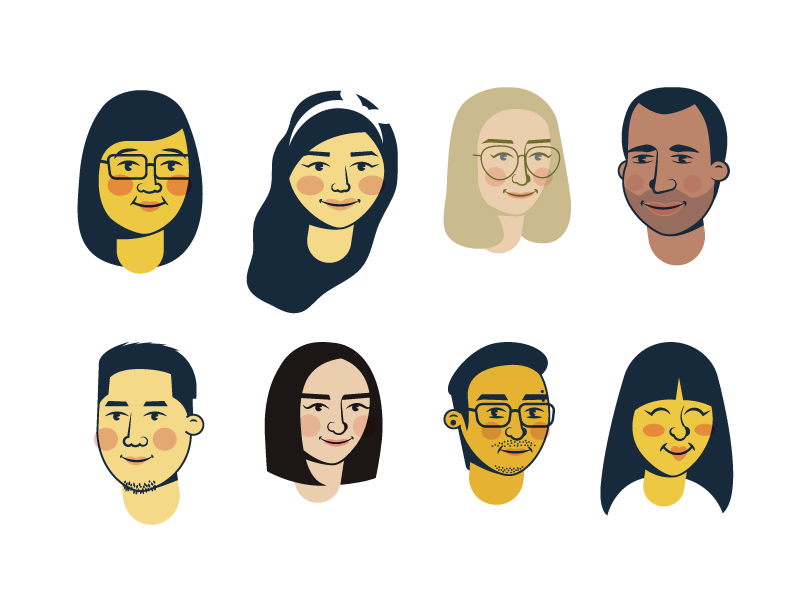 Friendly Caricatures Avatar icons by Olivia Truong