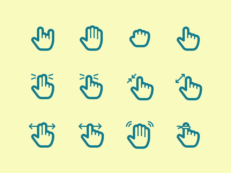 Hand Gesture icon collection by Vect