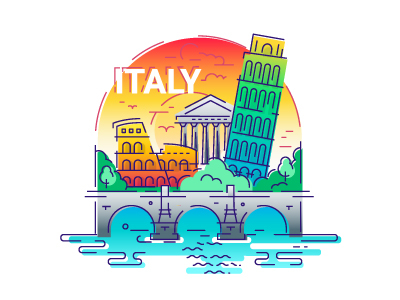 Italy Travel Illustration by Ilya Boyko