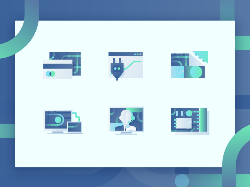 Landing page icons by Jingyii