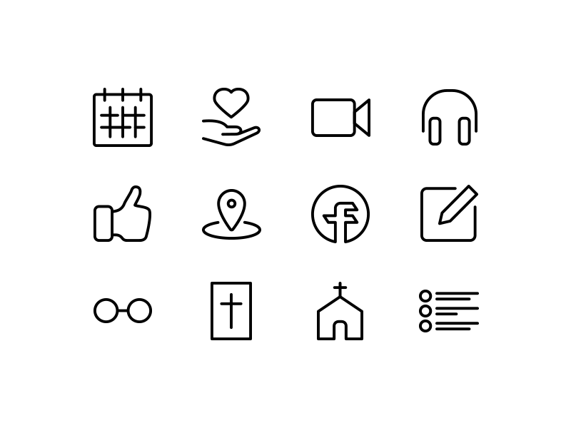 Mobile application icon collection by Big Bold Co.