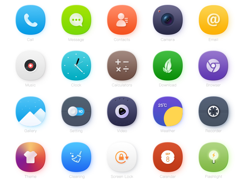 Rainbow theme icon collection