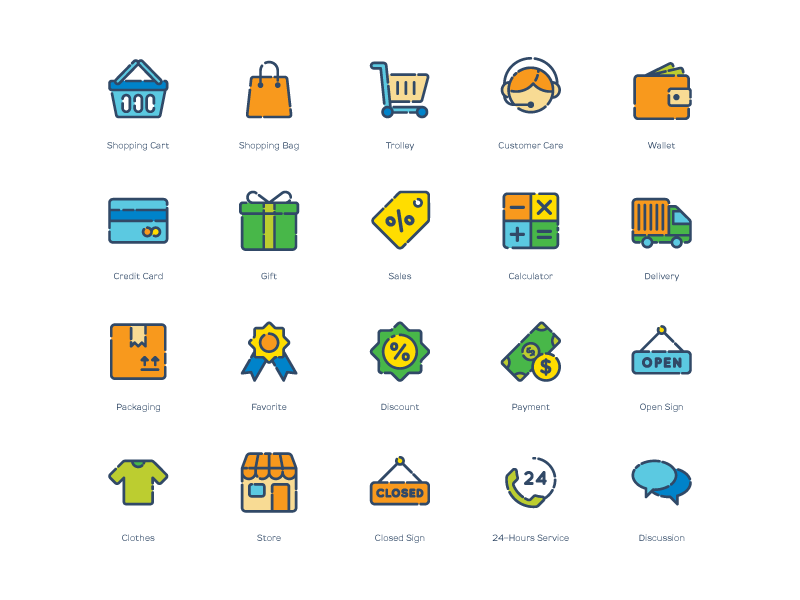 Shopping iconset by Inipagi studio