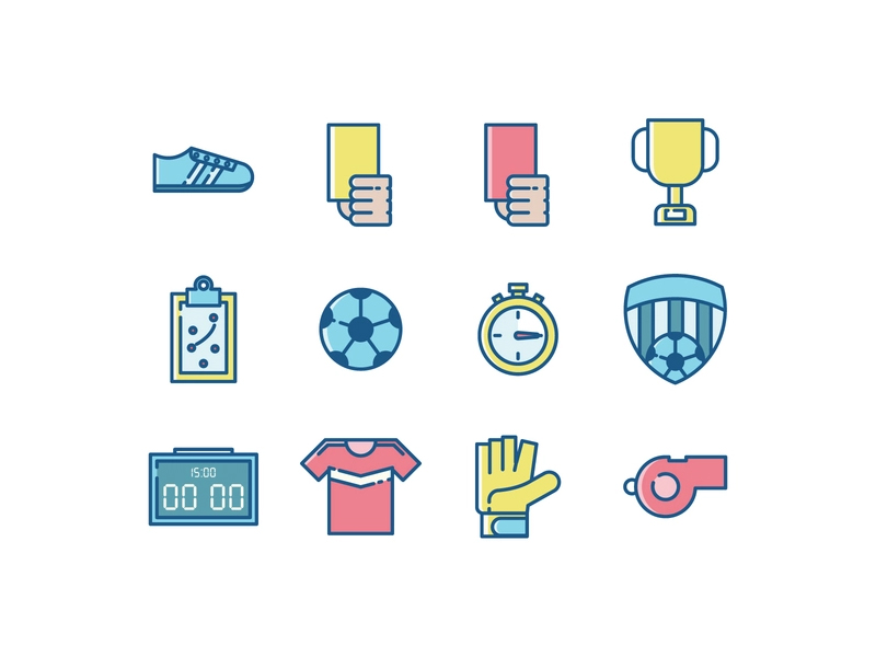 Soccer icons by Vecteezy