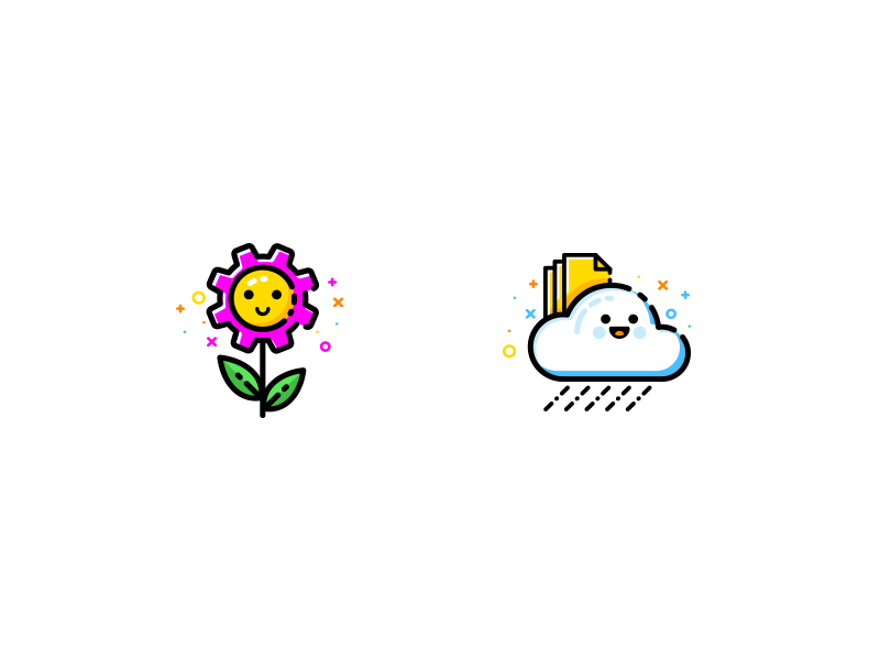 Spring icons by Alena Mushtei