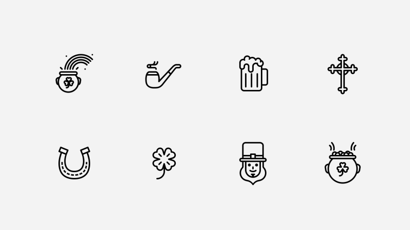 St. Patrick's Day line icon collection by Jemis Mali