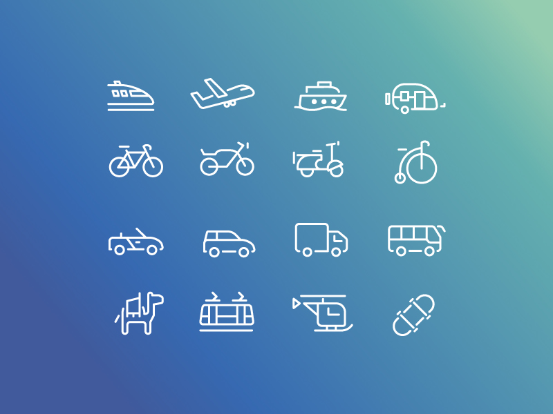 Transport icon collection by Angela Angelini