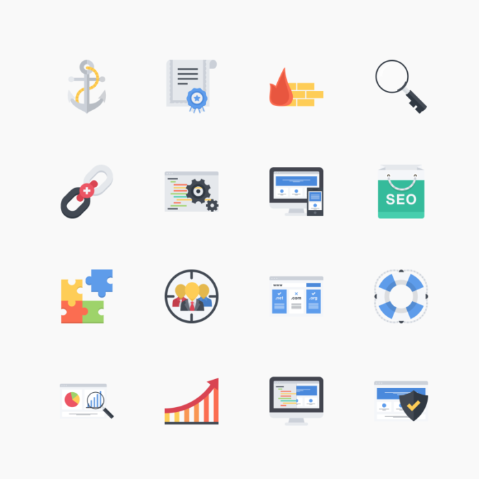 Business & SEO Flat icon set by Nikita Golubev