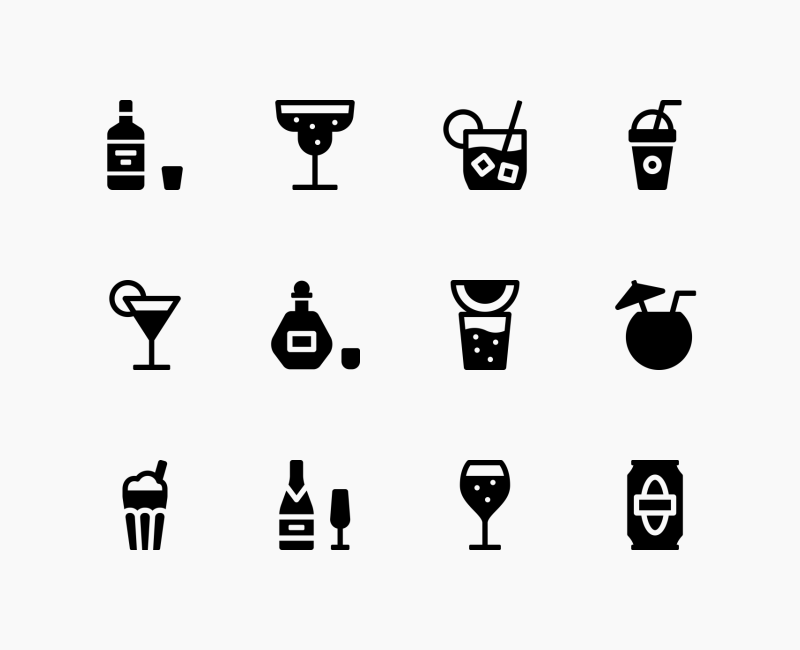 Drinks And Beverages solid icons by Andrejs Kirma
