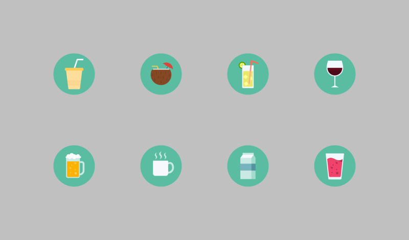Drinks and Beverages flat icons by Setyo Ari Wibowo