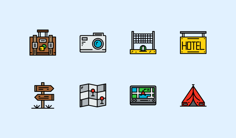 Travel and Holiday icons by Unlimit Icon