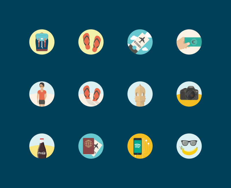 Travel and Holidays icons by Sergei Kokota