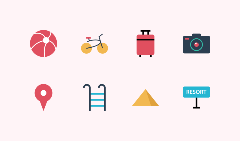 Travel and Vacation icons by Alfredo Hernandez