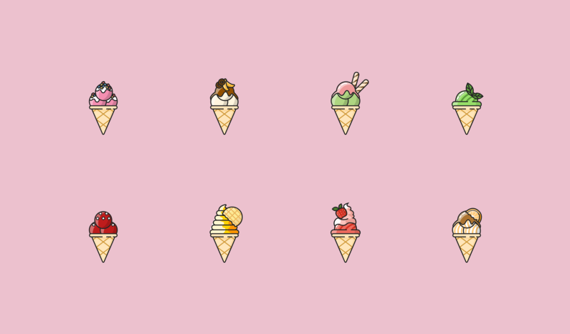 Wonderful Ice Cream icon Pack by Grant Petrosyan