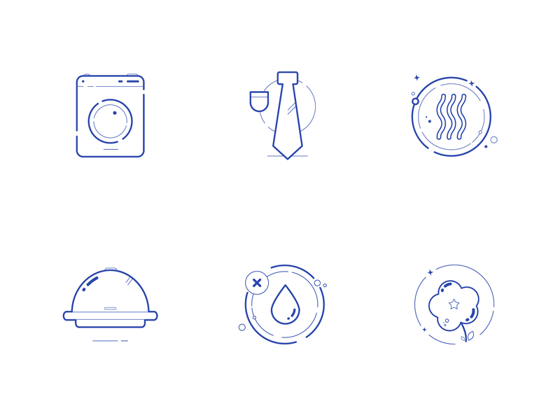 Creative laundry icons by Néographe Factory