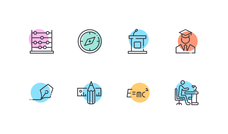 Education icons by Vignesh Oviyan