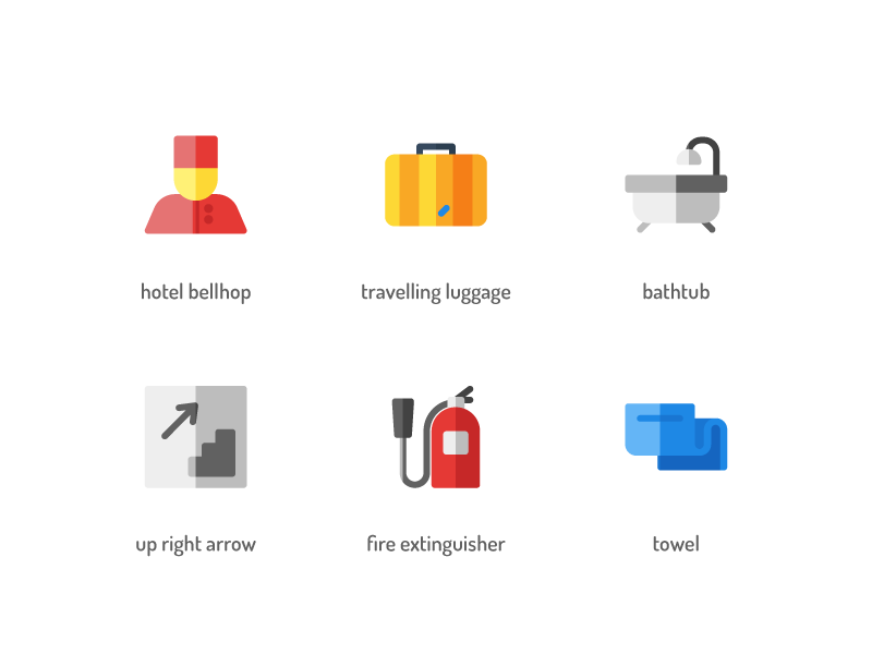 Hotel Flat Icons by Rizki Kurniawan for Inipagi Studio