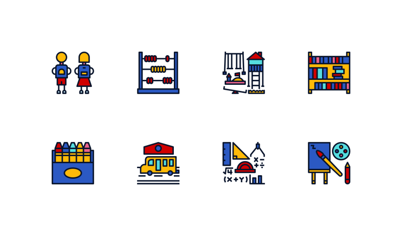 Primary School Color icons by Becris .