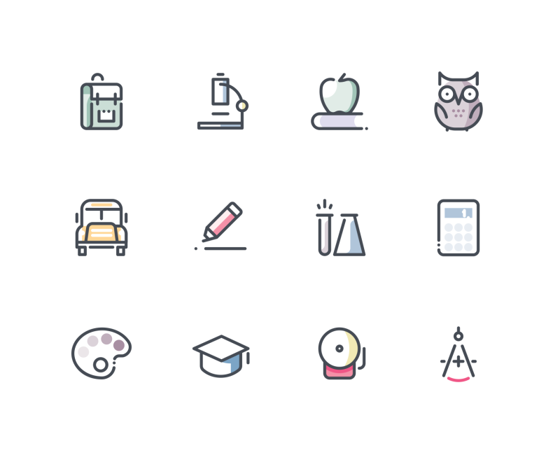School icons by Sergei Kokota