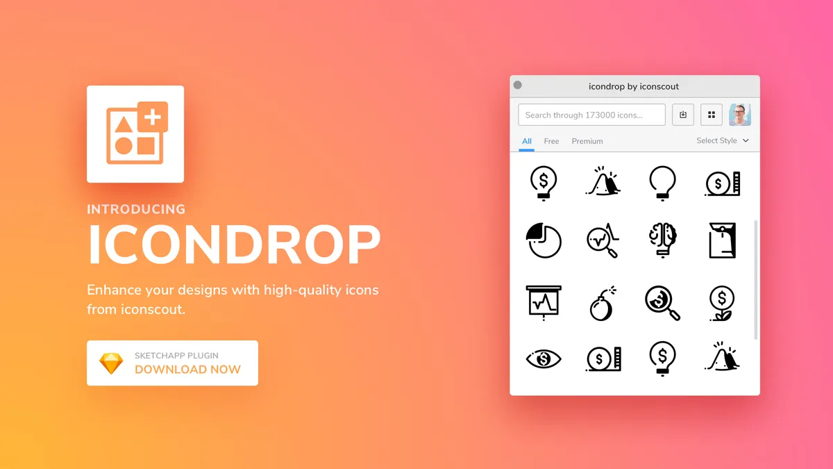 IconDrop - A Sketch Plugin to get beautiful icons with just one click