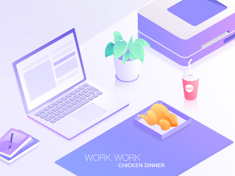 Work time illustration by Guzman