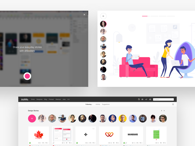 Dribbble Stories Prototype