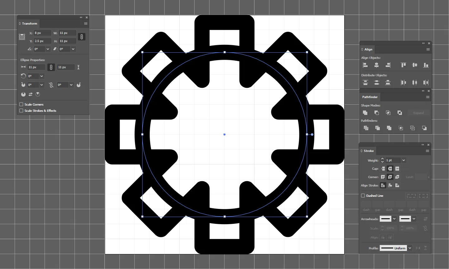 Create Circle and align it to center