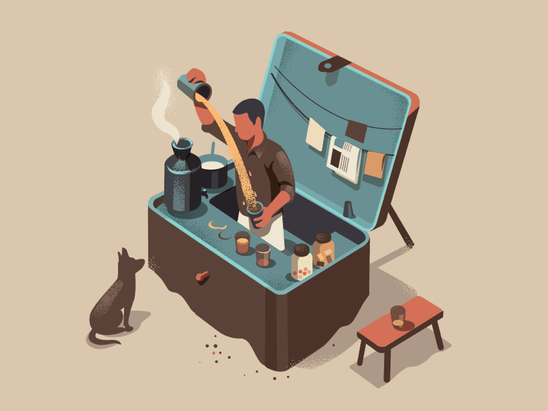 Tea seller by Ranganath Krishnamani
