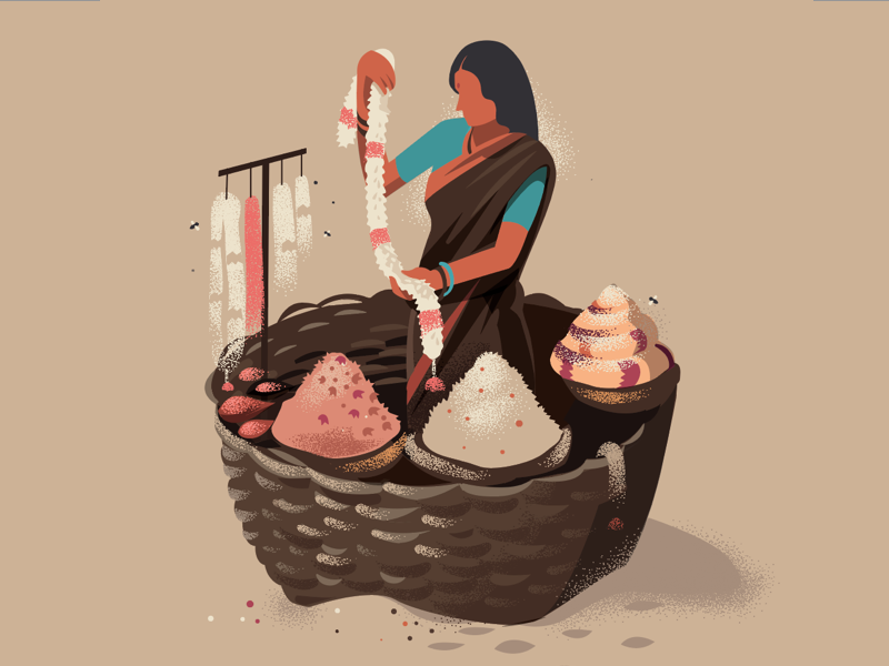 Basket of Flowers by Ranganath Krishnamani