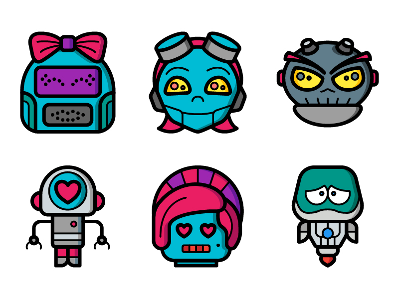 Robot Avatar icons by Ben Davis