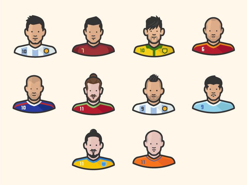 Footballers characters by Scott Lewis