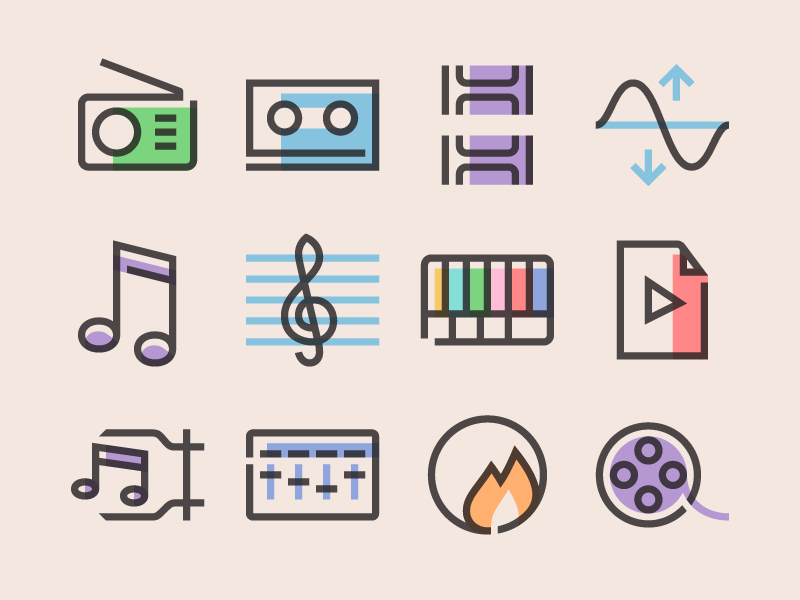 Multimedia icons by IconShock