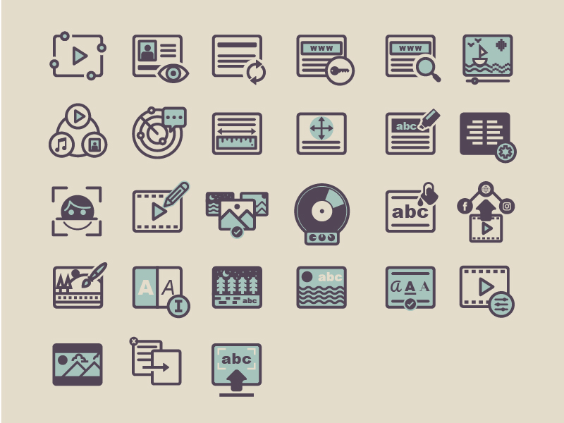 Multimedia icons by Nelson Fraga