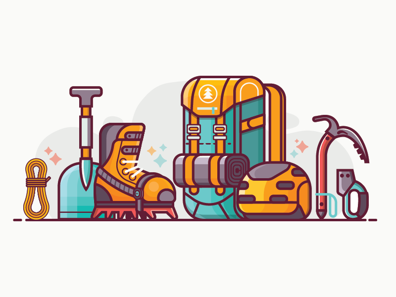 Climbing and Mountaineering Lifestyle illustration by Aliaksei Kruhlenia