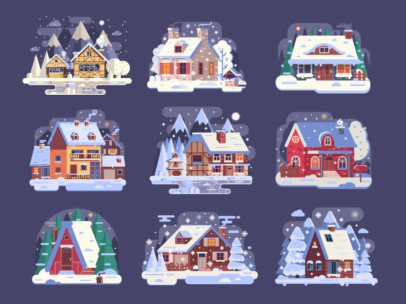 Winter homes by Aliaksei Kruhlenia