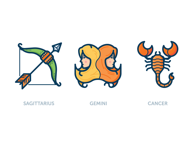 Zodiac icons by Dmitriy Mir