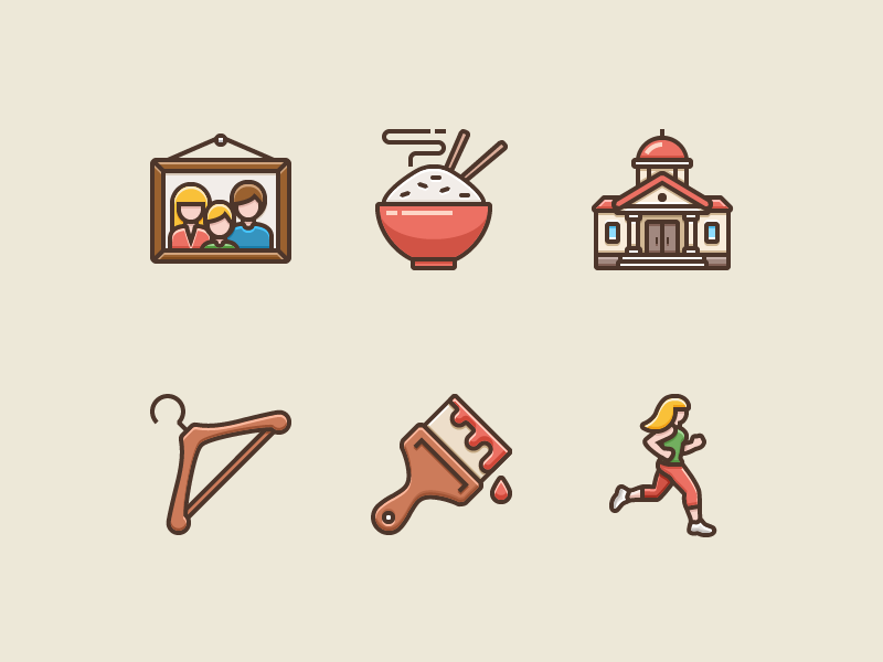 Icons for Language Learning app by Tanya Buhinskaya