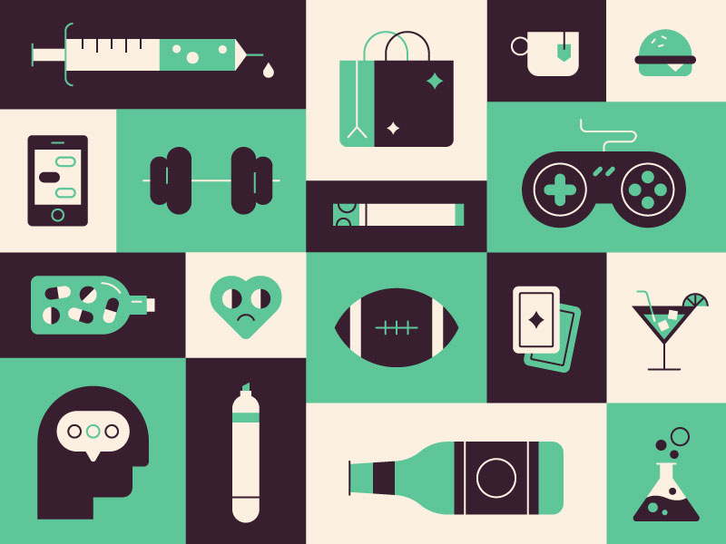 Addiction icons by Jordan Jenkins