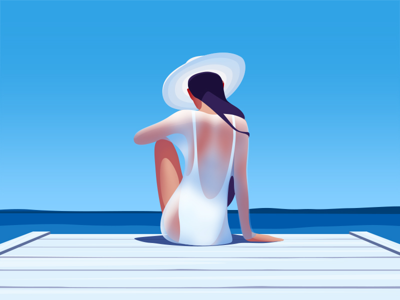 Catching the sun illustration by Ksenia Shokorova
