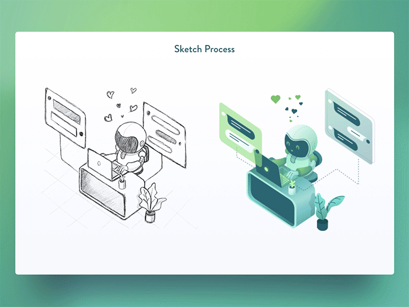 Bot mascot sketch by Zazuly Aziz