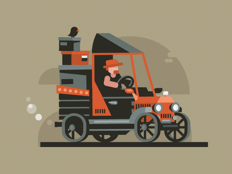 Retro-car in motion by Ilya Boyko