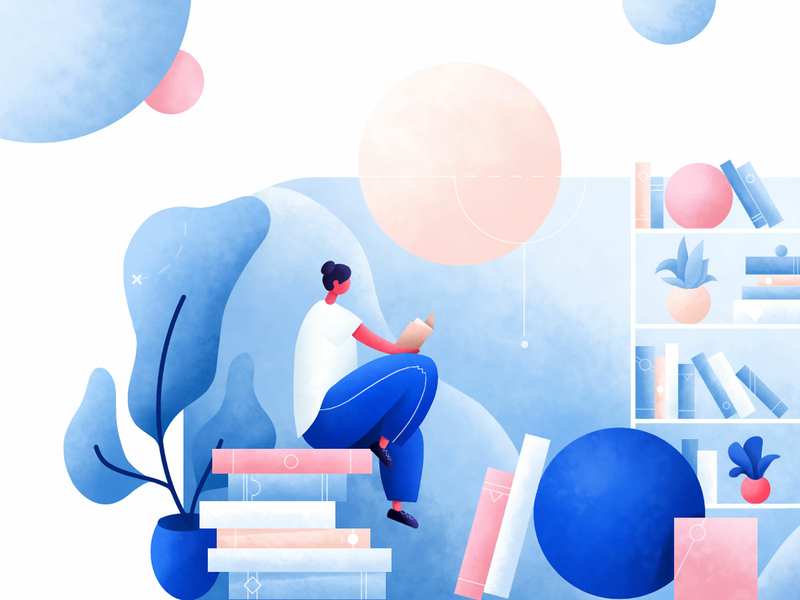 book app illustration by Krestovskaya Anna