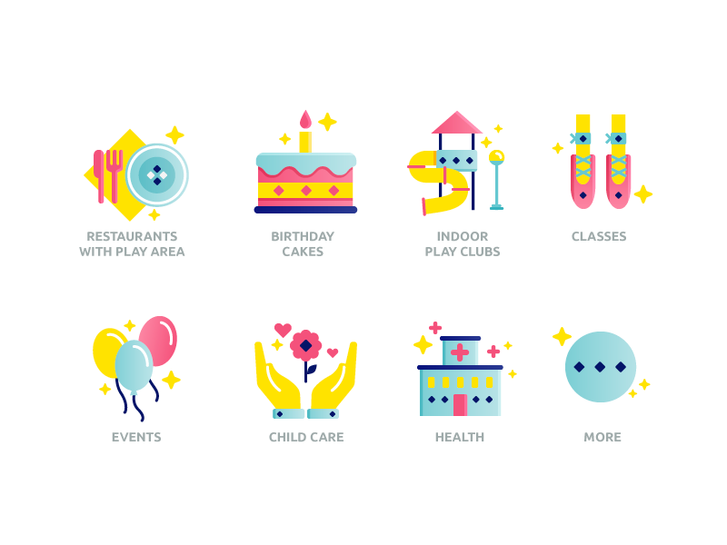 Kids Center site icons by SugarDesign