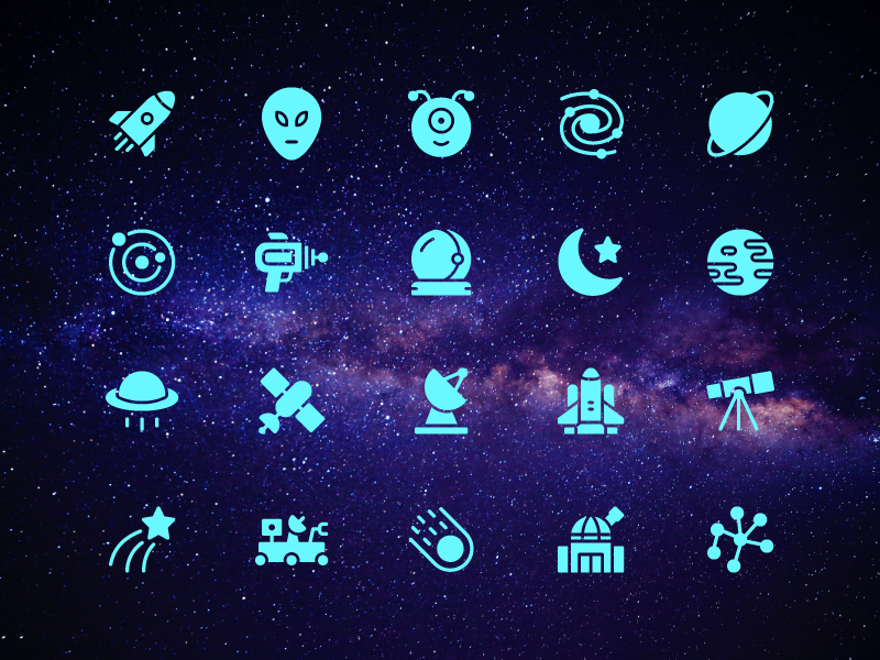 Space icon set by Deemak Daksina