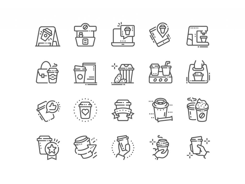 Coffee to go icons by pictogramer